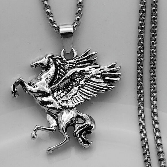 Stainless Steel Pegasus Necklace Pendant - Picture 6 of 7
